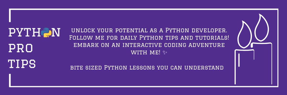 PythonProTips's tweet image. Welcome to my Python Teaching Hub! 🎓🐍

Master Python with bite-sized lessons and practical examples!

Explore fundamental concepts
Dive into real-world coding scenarios
Unlock your potential as a Python developer
Follow me for daily Python tips &amp;amp; tutorials
#Python #Programming
