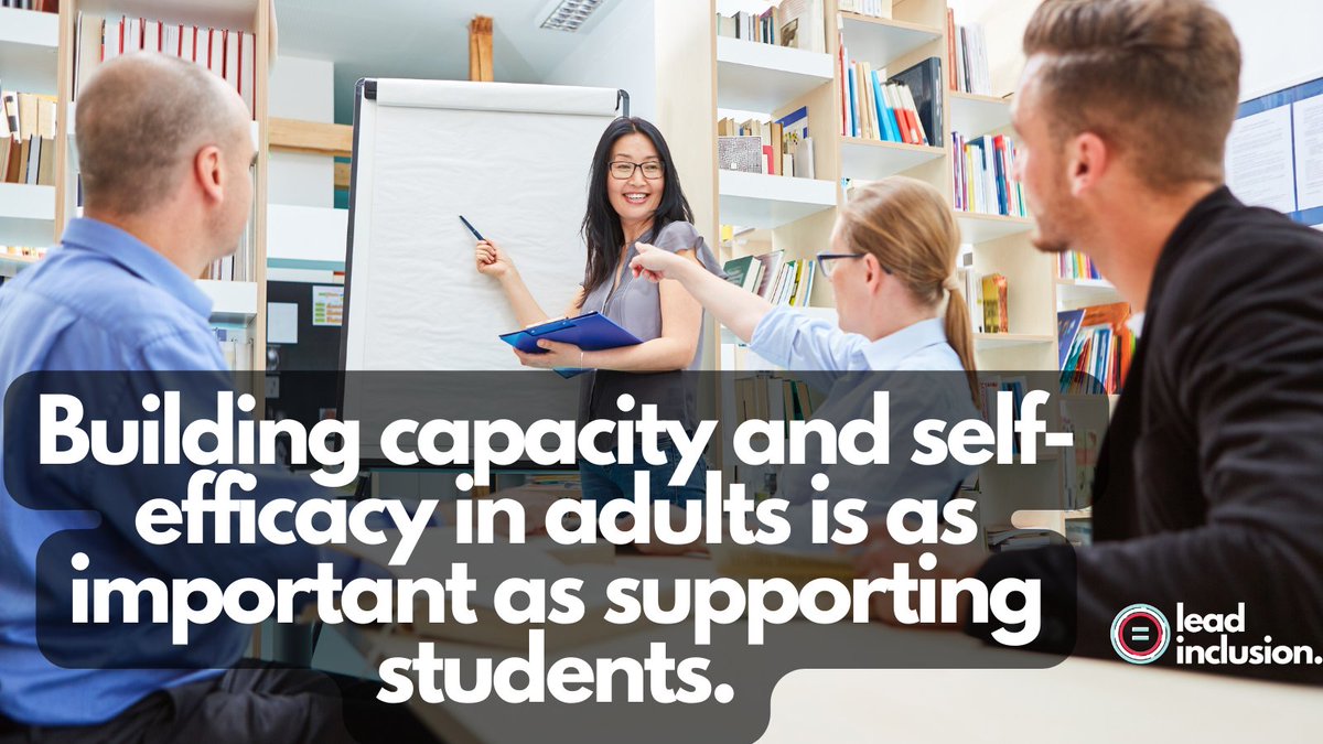 👩‍🏫 When #teachers request #students be pulled from their class, it's often due to lack of confidence that they can be successful in delivering what the #students need. Building capacity and self-efficacy in adults is as important as supporting students. #LeadInclusion