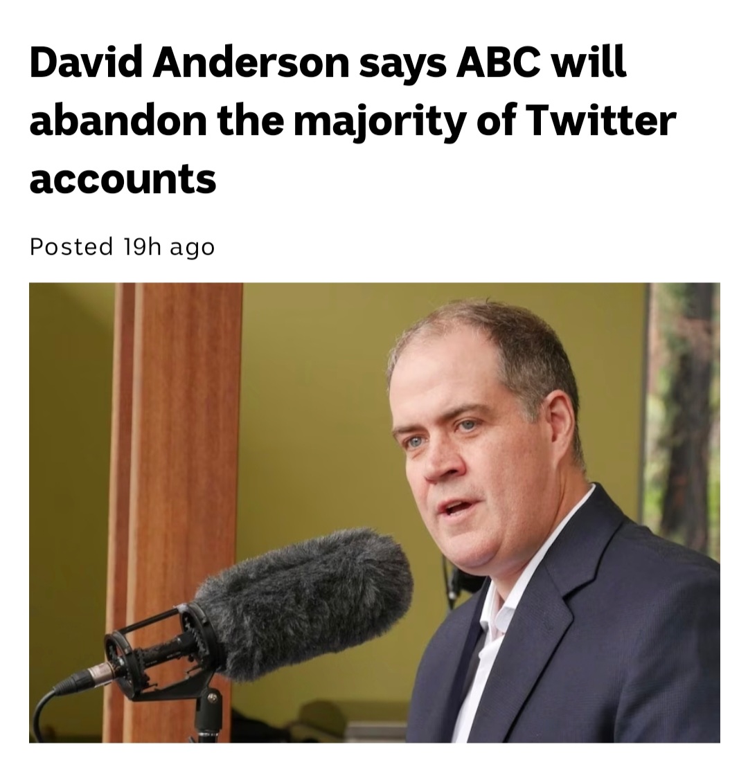 ABC MD David Anderson's solution to trolls on Twitter is to shut-down ABC accounts.

ABC viewers and listeners will still comment on what we love and dislike about #ourABC, using hashtags (#QandA #Insiders).  It just means Anderson (and others) can pretend it's not happening.