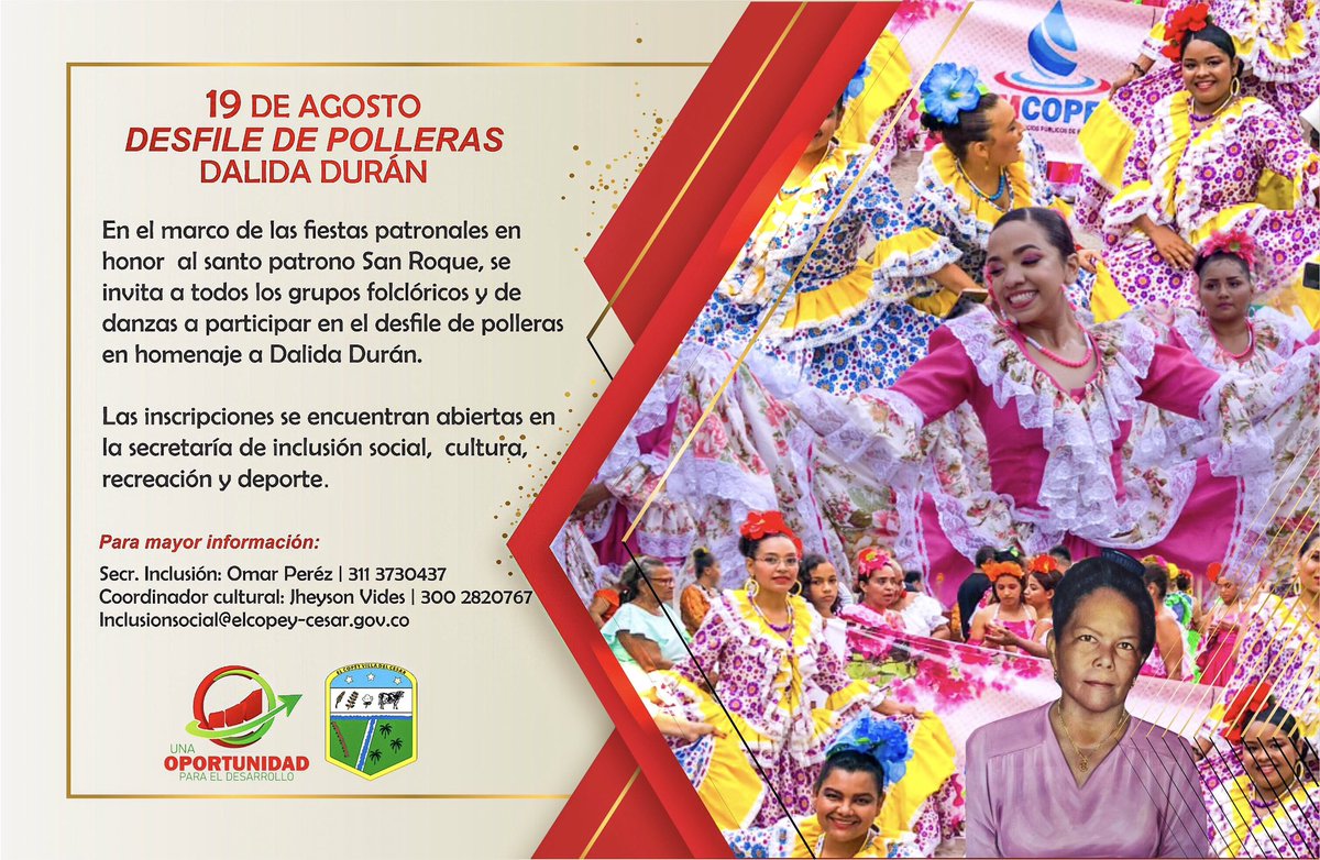 copey_el's tweet photo. #FPSR💃🏽.Inscripción abiertas para participar en el desfile de Polleras Dalida Durán. https://t.co/0KtzBJzFSP
