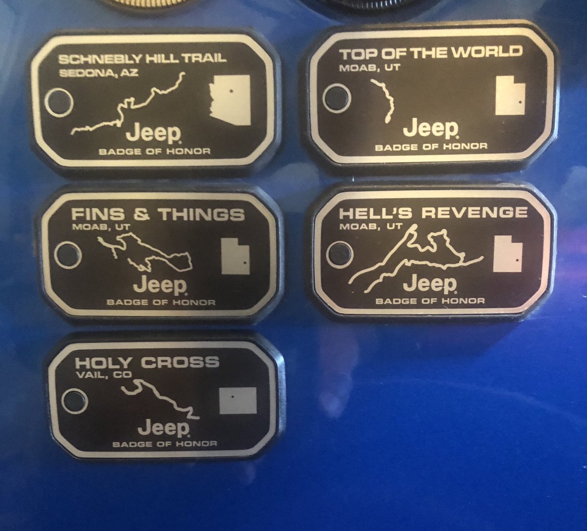 Added more Jeep bling 😂
#Jeep #Jeepbadgeofhonor #HolyCrossTrail #Jeepmafia #4x4 #JeepGladiator