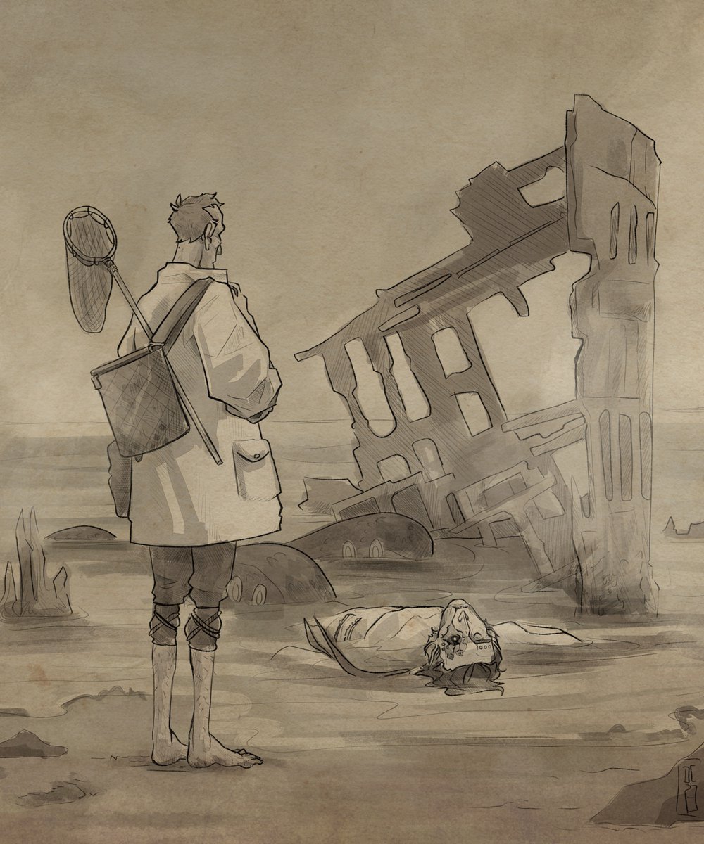 something strange washed up on the beach
.
#arcane #fanart #singed #silco #sinco #au