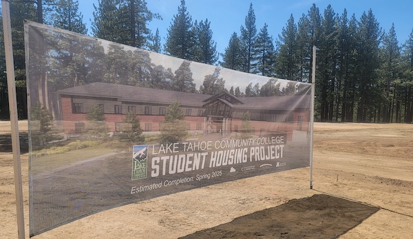 Groundbreaking ceremony at the site of new affordable student housing project at @LakeTahoeCC. it is a 'game changer' for a college that was only a dream 50 years ago in #SouthLakeTahoe. @AlvaradoGil2026 southtahoenow.com/story/08/09/20…