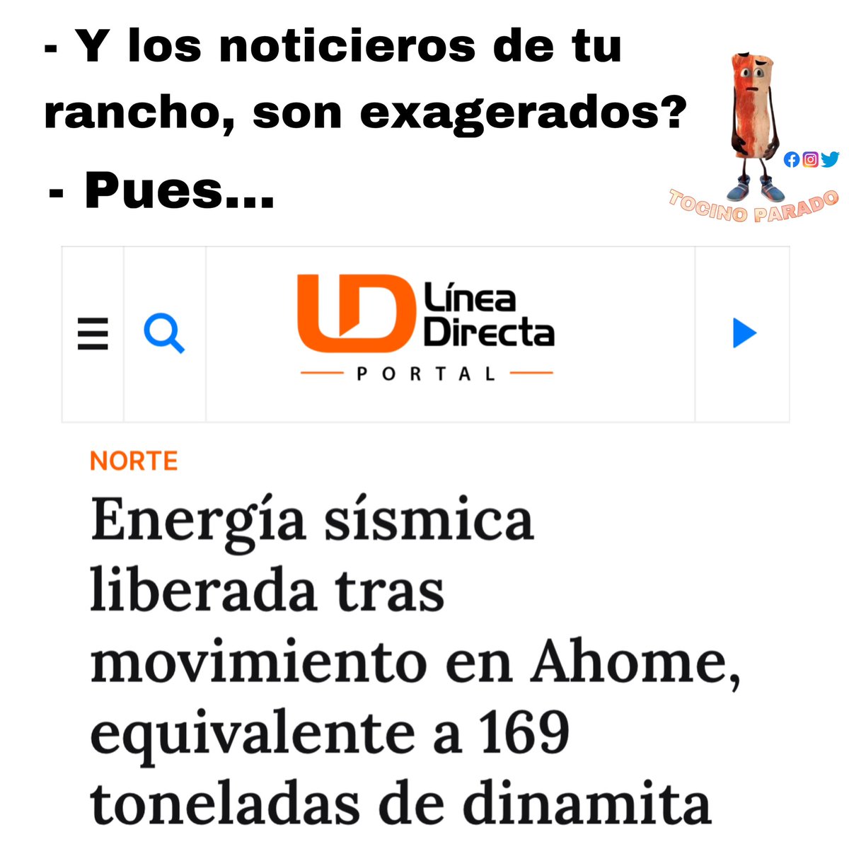 TocinoParado's tweet photo. Y dónde te agarró el temblor?
#ahome #losmochis #sismo #temblor #humor #viral https://t.co/JcAqKGSnSS