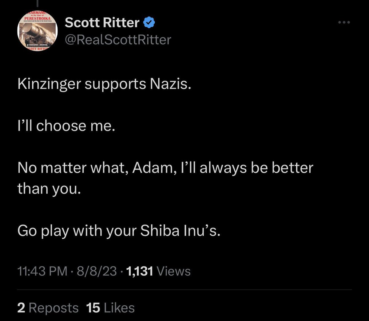 Registered sex offender <a href="/RealScottRitter/">Scott Ritter</a> says “No matter what I’ll always be better than you…”

I’ve never been a registered sex offender, so you’re def better at “Registered sex offender-ing”

What is it about Putin lovers and registered sex offenders?  Aka child predators