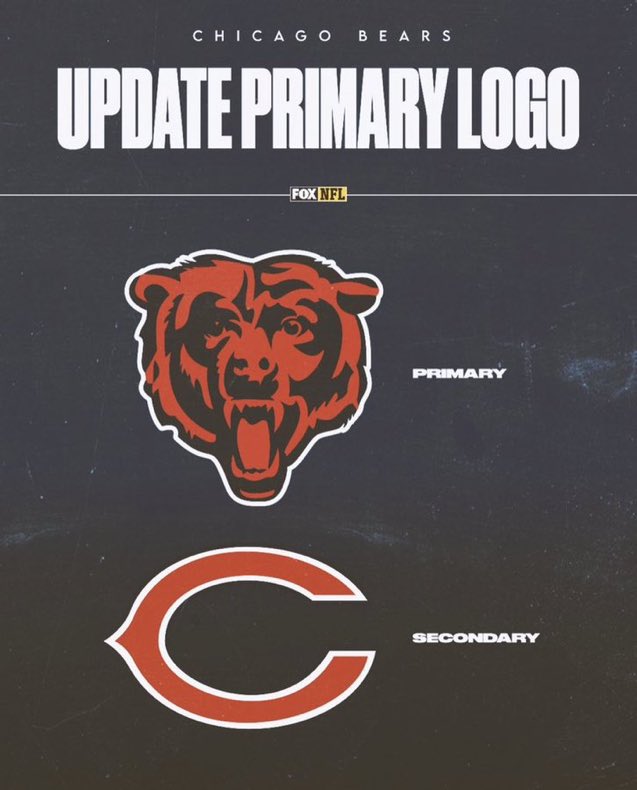 The #Bears have officially made the Bear head their primary logo and the C their secondary. 

Thoughts #BearsNation??