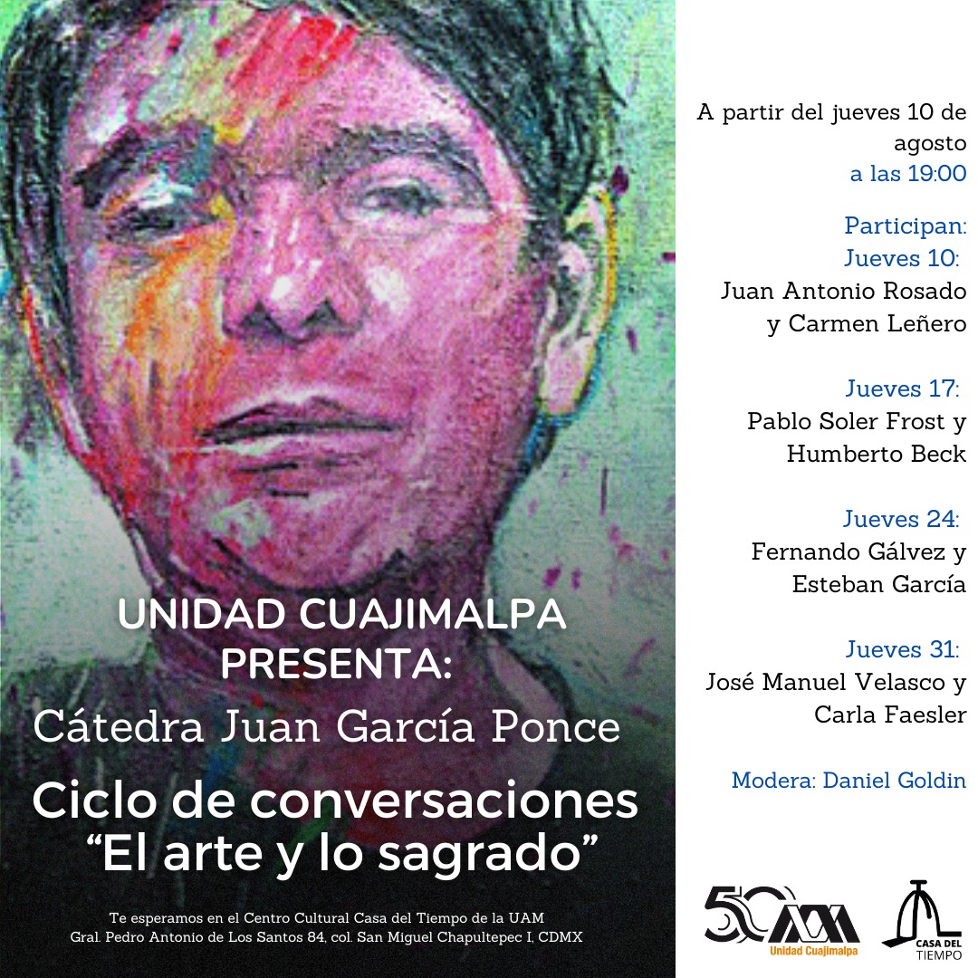 Comienzan las pláticas sobre 'el arte y lo sagrado' en el Centro Cultural Casa del tiempo, a las 19:00. Les invito a asistir y participar. Mañana me toca.