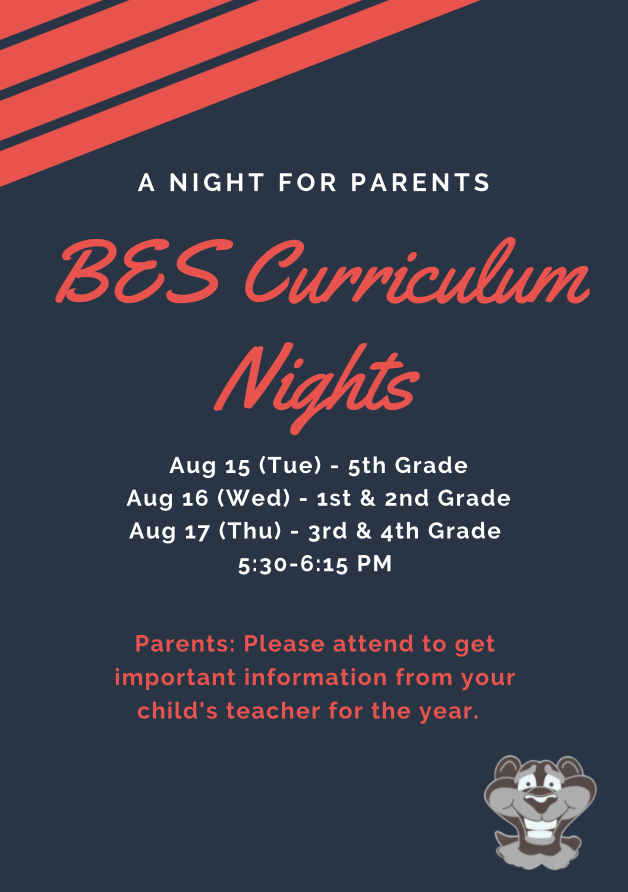 Parents mark your calendars to attend curriculum night with your child's teacher. The teachers will be sharing important information for the year such as expectations, modes of communication, grading procedures, and much more. We look forward to seeing you. #SimplyTheBESt