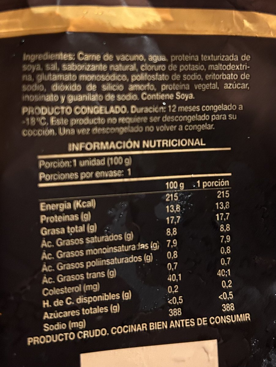 blurinda's tweet photo. Cecinas Llanquihue cambió la fórmula de sus hamburguesas ahora estan elaboradas con harto porcentaje de soya que se nota en su sabor https://t.co/YyqOzCNFJV
