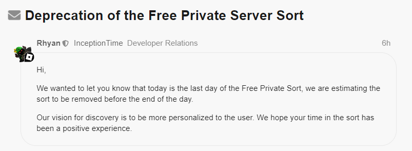 Roblox Private Servers