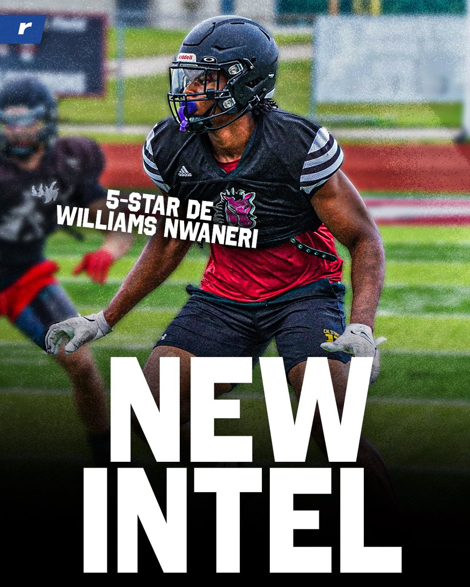 OUInsider's tweet photo. 🚨 NEW INTEL 🚨

What's the newest intel on the Williams Nwaneri recruitment?

Tune in LIVE at 8:30 pm CT to find out more ⬇️
https://t.co/YWruY921jS https://t.co/rQBpNmkWdV