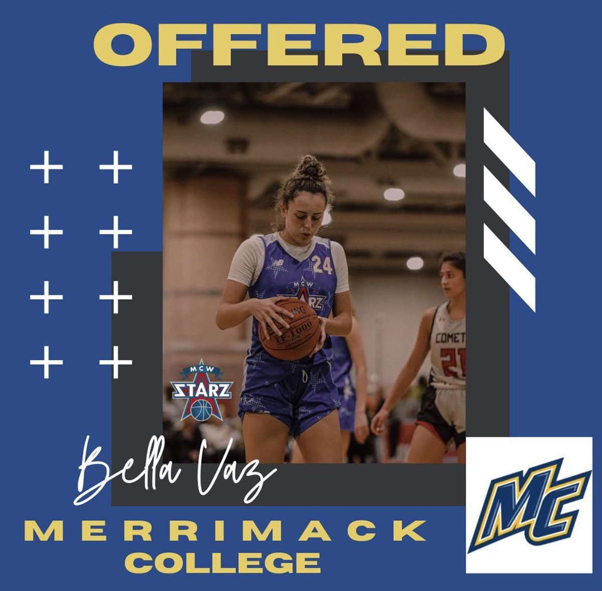 bellavaz_'s tweet photo. After an amazing visit, I’m so excited to have received a Division 1 offer from @MerrimackWBB !!  Thank you so much to Coach Morrone and the entire coaching  staff for this opportunity! 
@MCWSTARZ @PingGirlsBBall https://t.co/BapHTtQ5kM