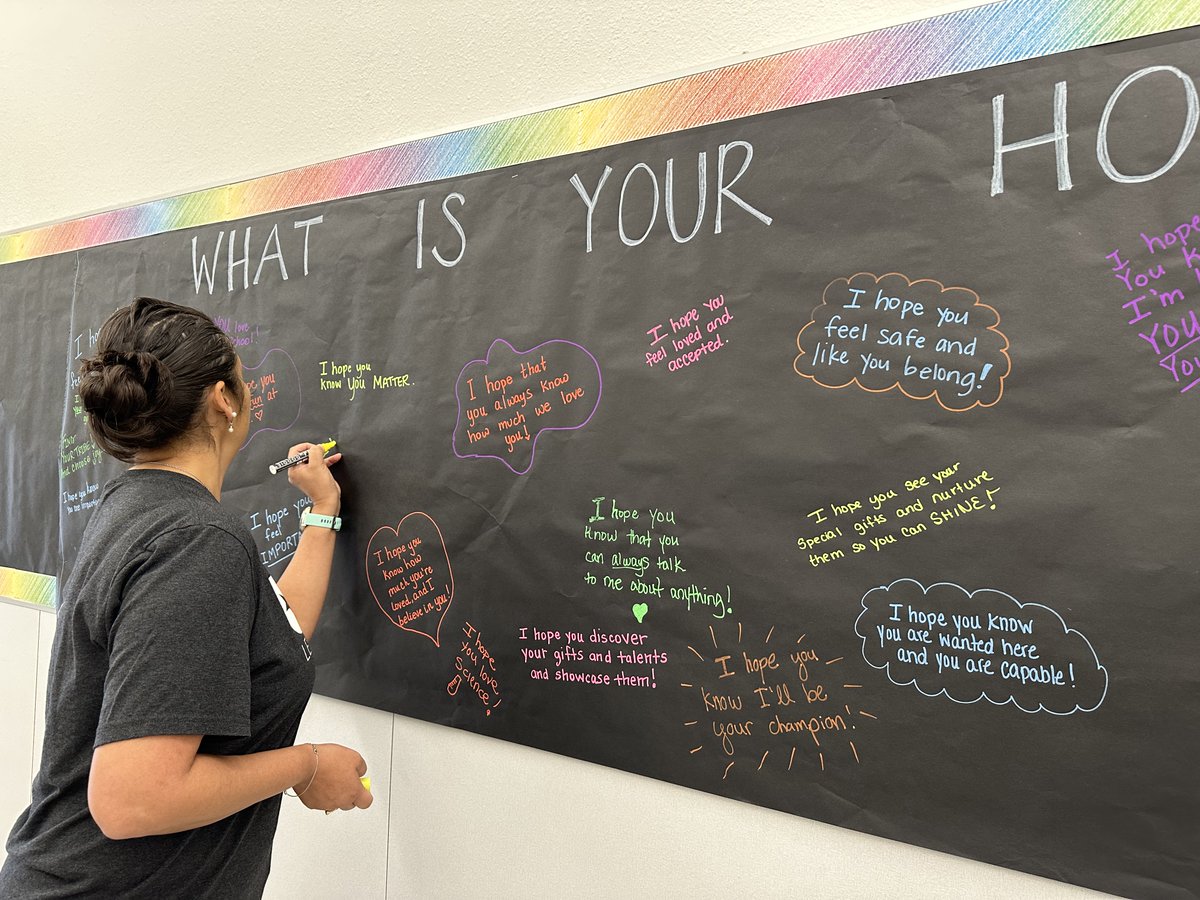 MarlenePrice94's tweet photo. What is your hope? @Wellington_Elem staff wrote our hopes for our students for the new school year. It's going to be a great year to SHINE BRIGHT! #shinebright #wesroars #onelisd #betheone https://t.co/BXUm0P5gwP