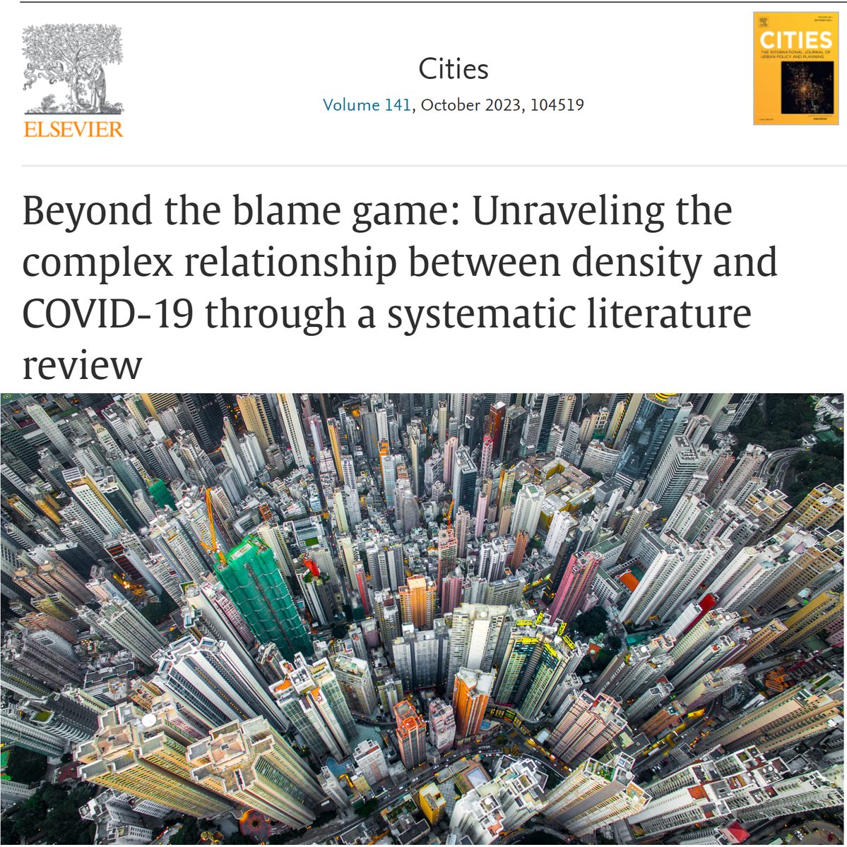 #Density is often blamed as a negative factor accelerating #Coronavirus  transmission in #urban areas. This study argues that the relationship between density and infection rate is not straightforward. 
For more details: authors.elsevier.com/a/1hZDMy5jOr5%…
#covid19 #urbanplanning #cities