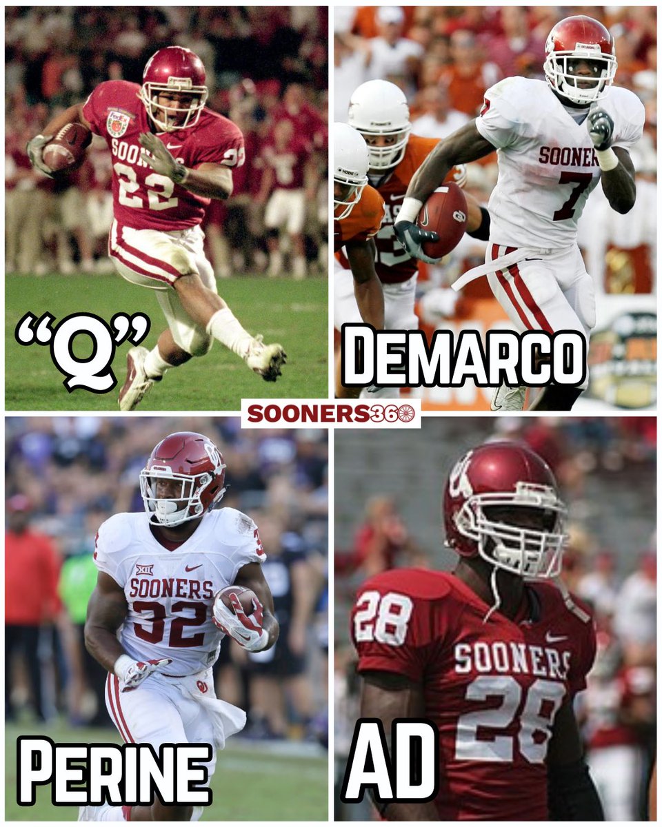 sooners360's tweet photo. Need 1 yard, 4th and 1 on your OWN 40 yard line to ice a CFP Semi-Final Victory.🏆

What RB are you handing it to? 👀 https://t.co/OlQgVzhcTw