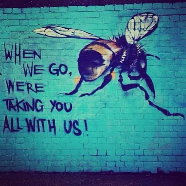 It works like this:   Save the Bees, Save the Humans