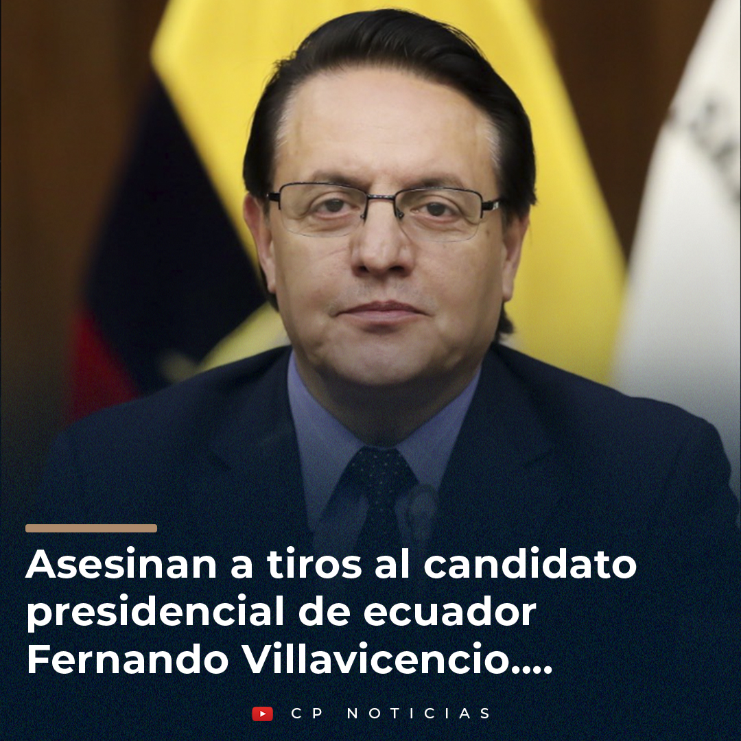 claroypelaord's tweet photo. https://t.co/kcnHZjqL5q
Durante un mitin de campaña en Quito, Fernando Villavicencio, candidato presidencial en Ecuador, fue asesinado en un ataque armado. Las autoridades confirman su muerte tras recibir varios disparos al concluir el acto en el colegio Anderson. #Ecuador #Quito https://t.co/QRKNRcjImA
