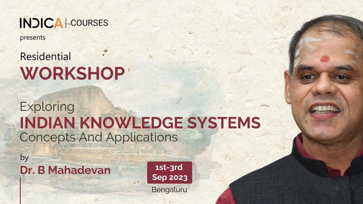 IndicaOrg's tweet image. This INDICA Courses residential workshop will help you delve into various facets of the #IndianKnowledgeSystem, comprehend its potential and its interconnectedness with various academic disciplines.

This residential workshop is more than just a learning opportunity for scholars,…
