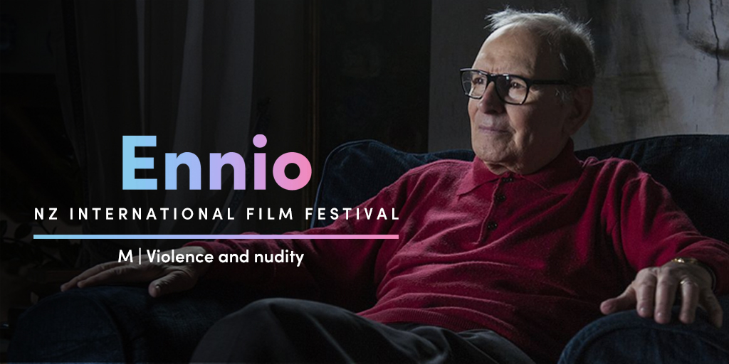 NZOFLC's tweet photo. #Ennio is rated M with a warning note for violence and nudity.   If you’re planning on watching this film at the New Zealand International Film Festival, check out our short guide to learn more about the age rating and content warning, links are in the tweet below. https://t.co/AhB1KP8xBg
