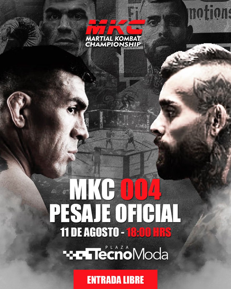 MVMNoticias's tweet photo. 🟦 #Oaxaca | ¡Vive este viernes la esperada ceremonia de pesaje del #MKC004! 😱🚨

👉 La entrada será gratuita. ¡NO TE LA PUEDES PERDER! 🔥👊

@mkcfightleague

🎟️ Venta de boletos a través de: https://t.co/XhbbLJ3xc8

🎟️ También disponibles en:
📌Casa Convite.
📌Agrado Market.
📌Plaza TecnoModa .
📌Farmacias del Ahorro. Suc. Melchor Ocampo.
📌Honda Motos GT Oaxaca Suc. San Jacinto y Suc. Ixcotel.
📌CF Motos Oaxaca Suc. Porfirio Díaz.
📌Tiendas Chicago Tenis - Matriz / Flores Magón / Plaza Oaxaca / Plaza del Valle

@PlazaTecnoModa