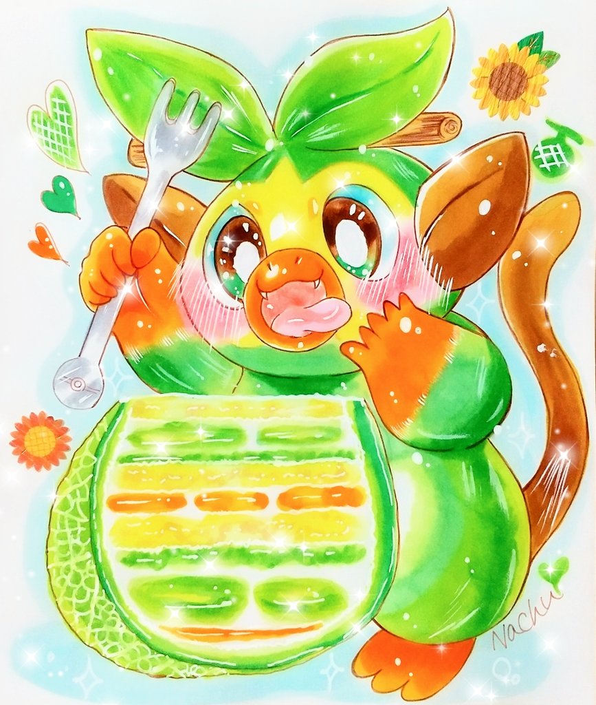 pokemon (creature) no humans solo tongue fork blush food  illustration images