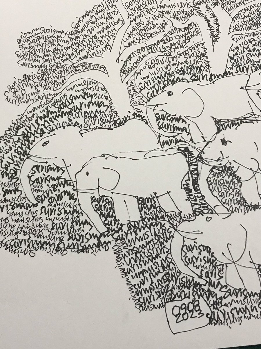 MY DRAWING #9. Sembilan Gajah Hutan.