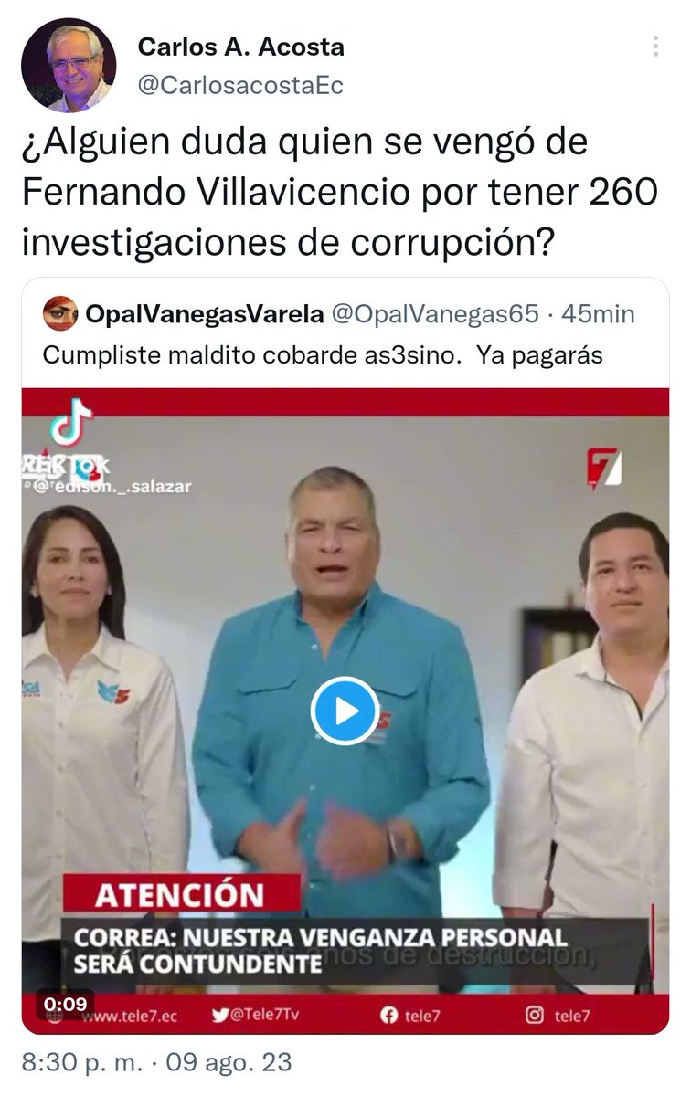 Jpereziec's tweet photo. @MunicipioQuito Narcorreistas #HijosDePuta #asesinos!!!!!
#LuisaAsesina
#CorreaAsesino
Cc @ConcejoQuito @pabelml @aguadequito @ClaudiaOtero10 @BomberosQuito @quitohonesto @coequito
👇 https://t.co/RmzDPL9uSA