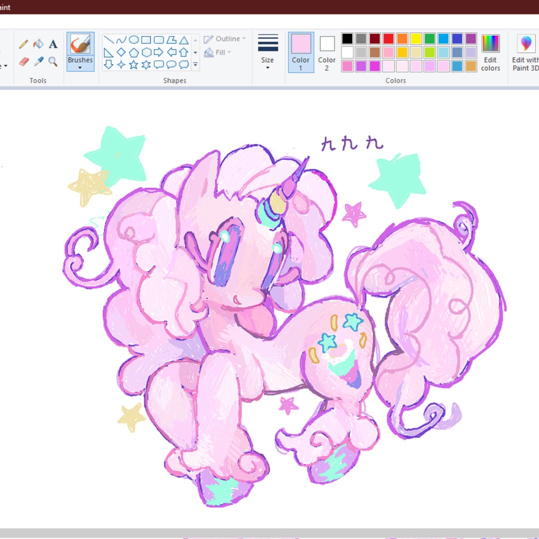 butcherparty's tweet photo. pretty pony in ms paint wirld https://t.co/tTMTdZb9m6