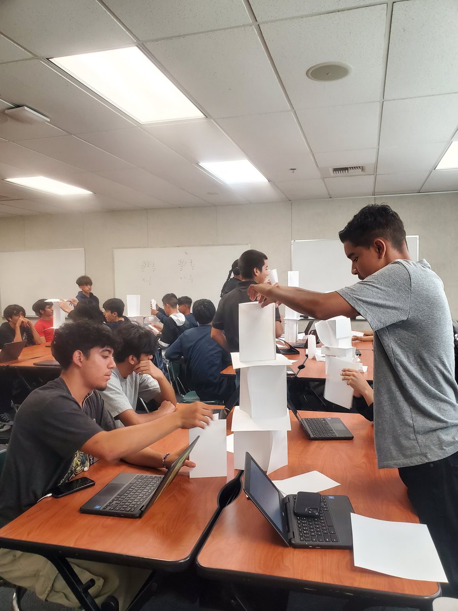 MathPrincessC's tweet image. Instead of the aluminum boat activity, I tried the paper tower activity with my @codeorg CSD students this year. No spilled water. All kids folding and working. I may switch to this lesson to teach problem solving permanently. @PerrisHigh