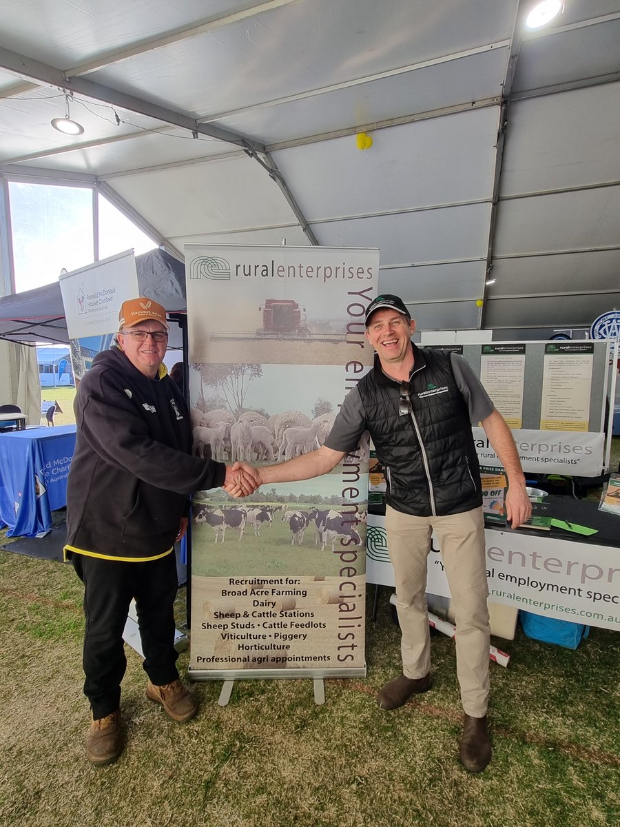 Rural Enterprises' Director, Stuart Willis, meeting some great people down at the Mingenew Expo - including past placements! Pop in for a chat (Stand 41, Home &amp; Living Pavillion) and while you're there, enter the draw to win $500 off your next recruitment fee!  <a href="/MingenewExpo/">Mingenew Midwest Expo</a>