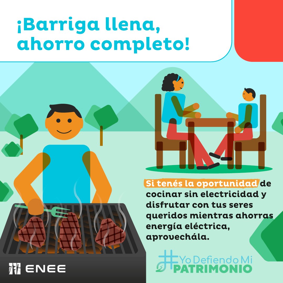 EneeHnOficial's tweet image. #YoDefiendoMiPatrimonio | Compartí momentos de calidad en familia mientras ahorrás energía.

Cuidá tu bolsillo y tu patrimonio al mismo tiempo.

#ENEE #Energía #Honduras