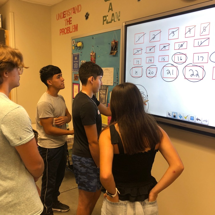 WallaceSchools's tweet photo. What a great first day! So exciting to hear students talking and explaining their thinking! #problemsolvers #mathpeople https://t.co/0POppMEDvN