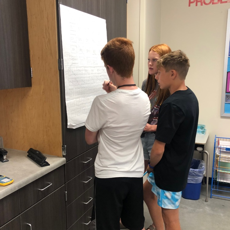 WallaceSchools's tweet photo. What a great first day! So exciting to hear students talking and explaining their thinking! #problemsolvers #mathpeople https://t.co/0POppMEDvN