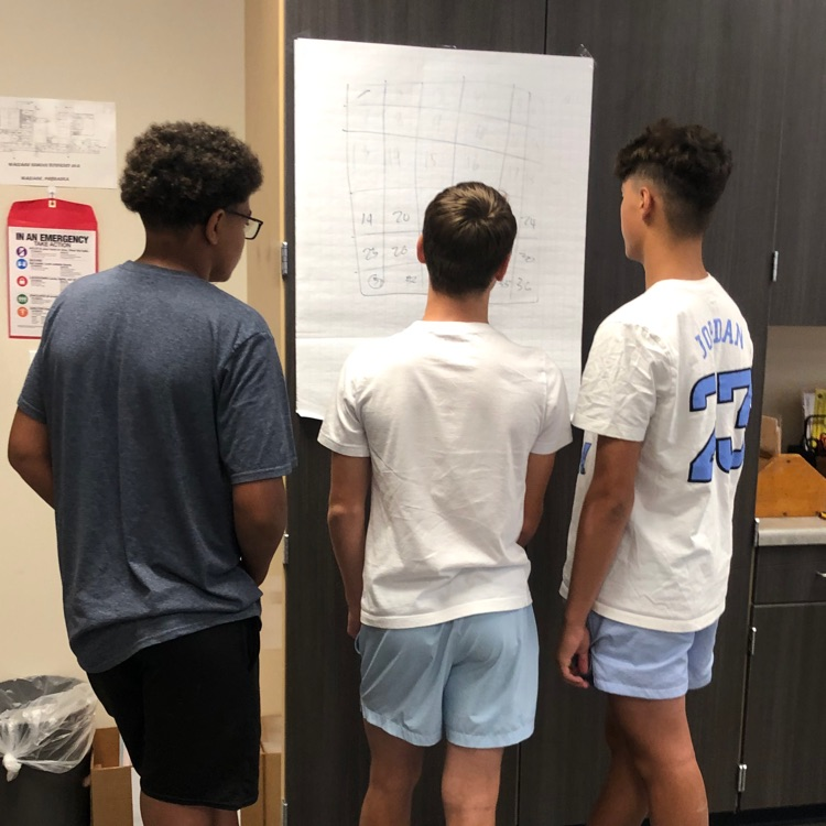 WallaceSchools's tweet photo. What a great first day! So exciting to hear students talking and explaining their thinking! #problemsolvers #mathpeople https://t.co/0POppMEDvN