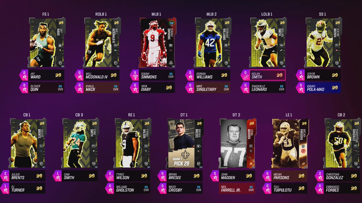 Trigganomix's tweet image. 24/32 Rookies complete. #MUT24 Ready, and this team plays exceptionally well. #PS5Share, #MaddenNFL23