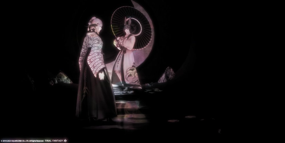 ひとたび辿れば
二度とは戻れぬ
君との道行
#ST_双月 #FF14