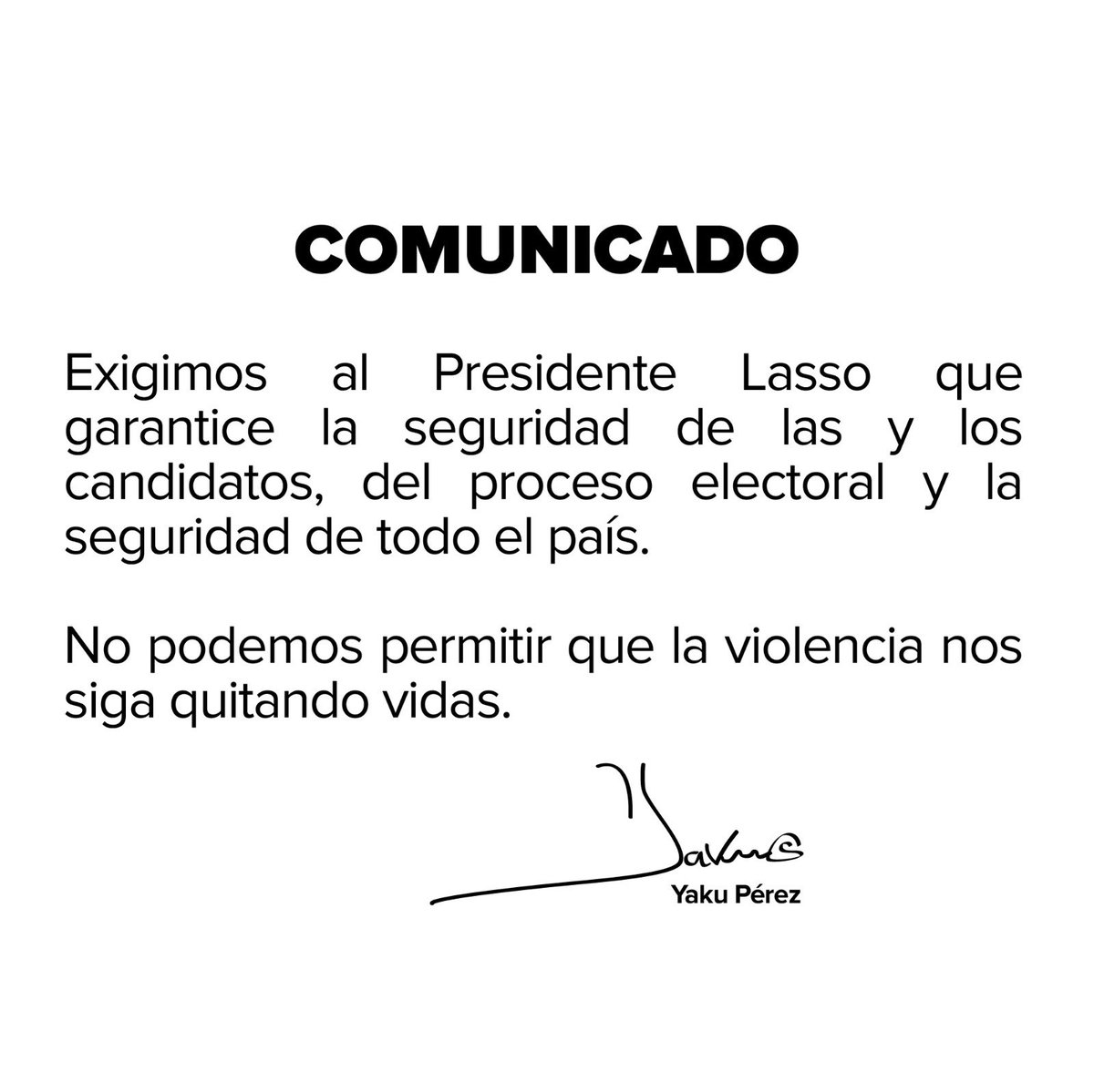 Yaku Pérez Guartambel tweet media