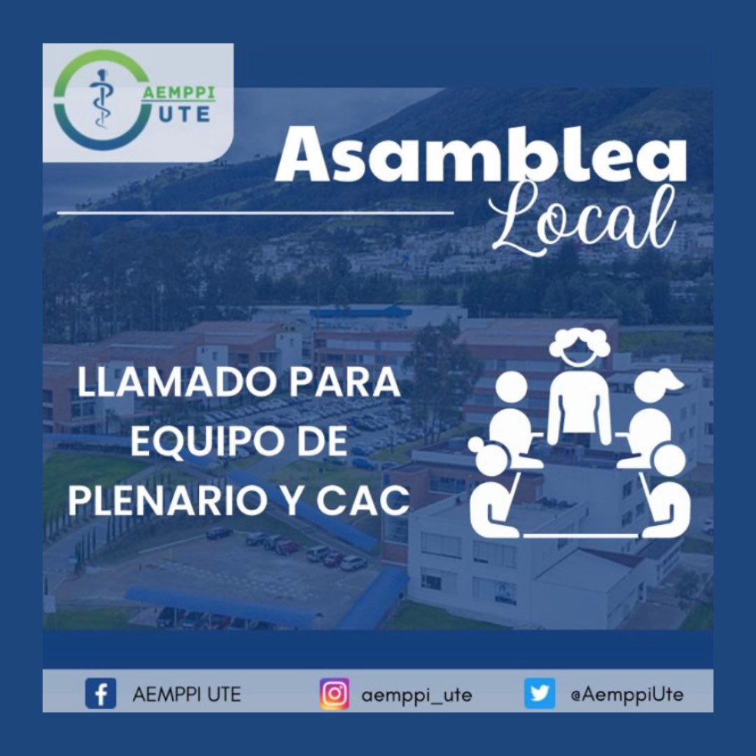 AemppiUte's tweet photo. Sé parte de nuestra Asamblea Local como miembro del 👥Equipo de Plenario y el Comité Acreditador de Credenciales 💙

✅Si estás interesado/a recuerda subir una carpeta con tu nombre con la respectiva documentación al siguiente link: 
https://t.co/D0QwKQxJE7

DEADLINE❗️: 16/08 https://t.co/7ofHdJu84p