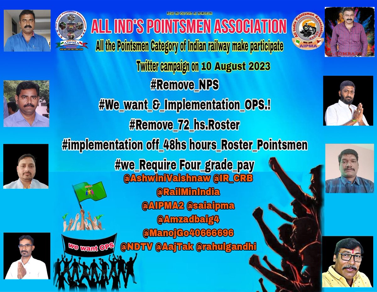 shyamsu65516353's tweet photo. Remove NPS
Bring back OPS
Remove 72 hrs roster
Implement 48 hrs  duty timings https://t.co/S17wQjLf8p