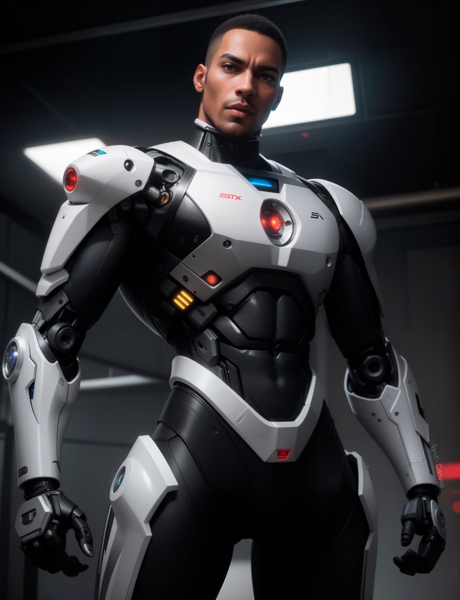 SynthCanvasAI's tweet photo. Before reaching 1k I would like to propose my second challenge to the AI art community.
This is the #cAIborgChallenge
Make cyborg characters, male or female, SFW or NSFW, it doesn't matter, just be creative. I will retweet the best ones. https://t.co/MSarUotXlB