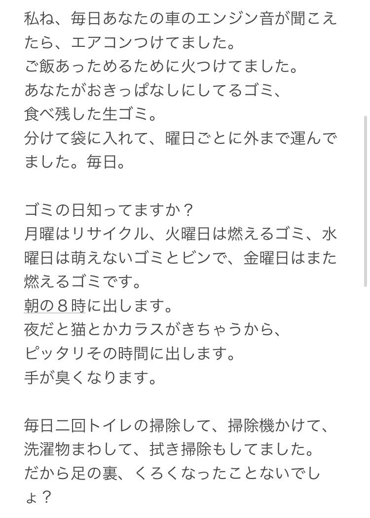 yuzuka_tecpizza's tweet photo. 不倫は置いといて、広末涼子がテレビで「（家事や育児を）やってるつもりって言われた。心の中で『あなたは家事の全貌を知らない』と思った」ってのは共感するな。ゴミ出しひとつでも、毎日ゴミを集めて分別してゴミの日を把握��てゴミ袋を結んで「お願いね」というところまでお膳立てが必要な人多い。 https://t.co/BfIpjfFrvY