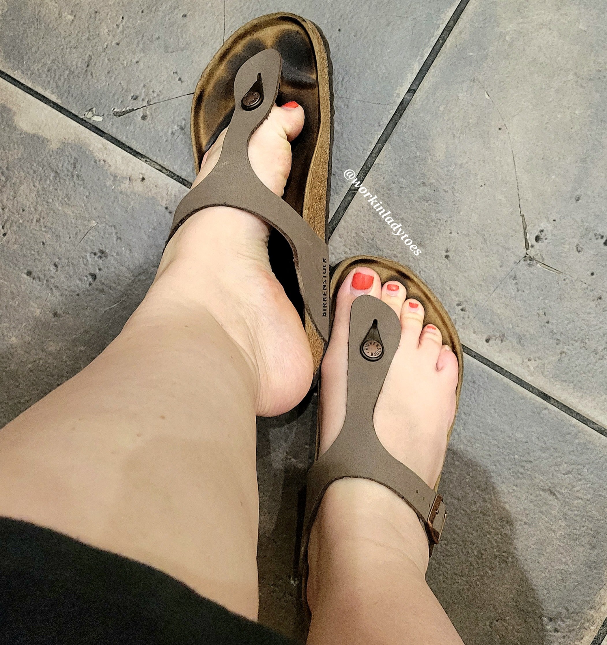 Workin' Lady Toes on X: I like to slide my Birkenstock sandals on