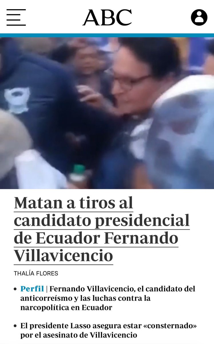 Terrible asesinato en Ecuador del candidato del centro derecha, Fernando Villavicencio, que llevaba años denunciando los vínculos entre el narcotráfico y las redes de la ultraizquierda revolucionaria.

Ante héroes como él, ¿qué derecho tenemos aquí para recular frente al