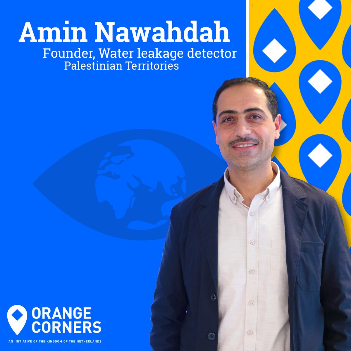 Up to 1/3 of water used in #Palestinian homes is wasted, says #OrangeCorners #entrepreneur Amin Nawahdah. His solution? An #IoT-based #water leakage detector which provides real-time flow #data. This helps Palestinian households manage #waterconsumption & discover leakages early!