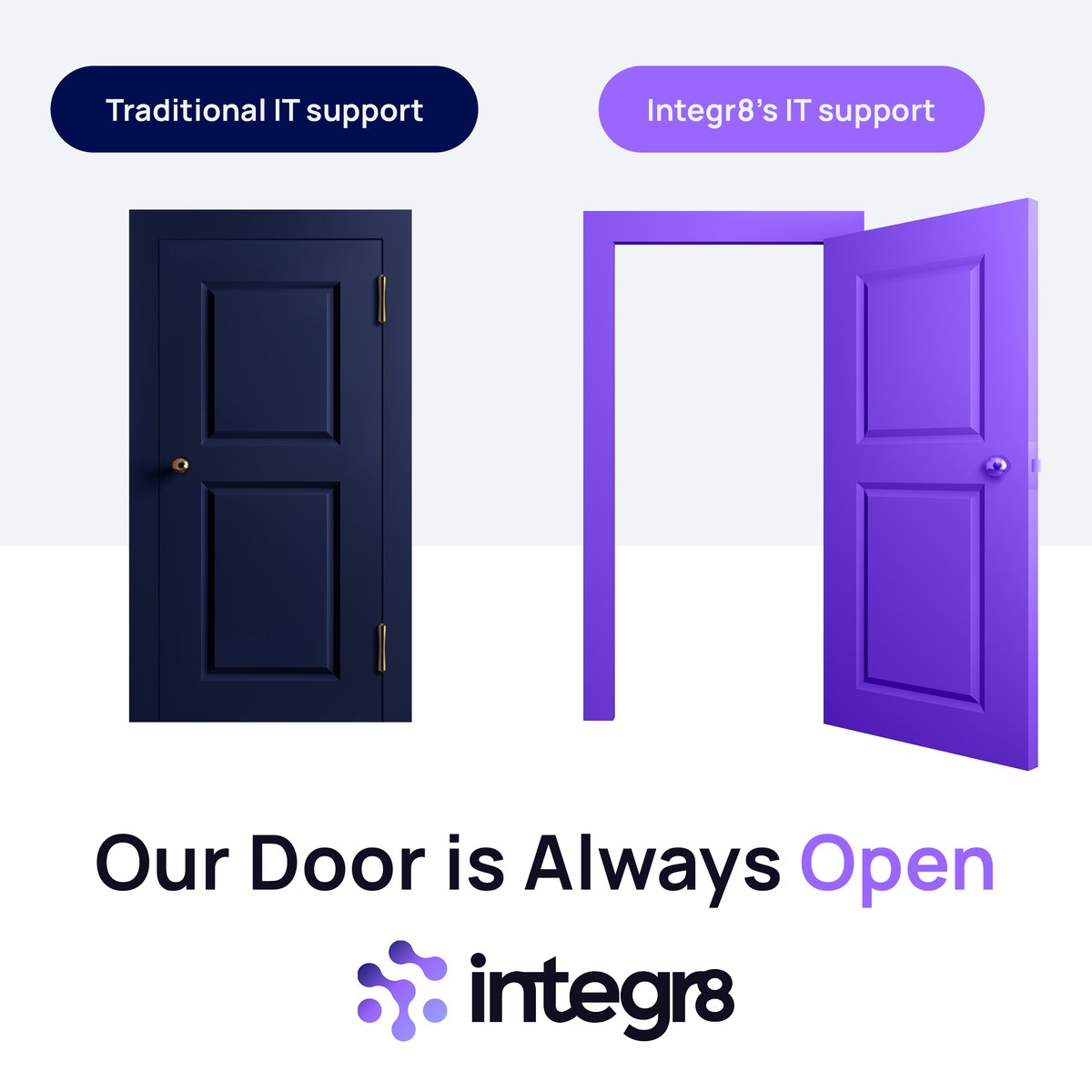 integr8_IT's tweet photo. When it comes to IT support, our door is always open! We're here for you 24/7, ensuring no tech troubles impact your business. Think of us as your always-available tech team, ready to help at any hour.  

#ITSolutions #24/7Support #TechHelp #AlwaysOpen https://t.co/3tu9aanOv6