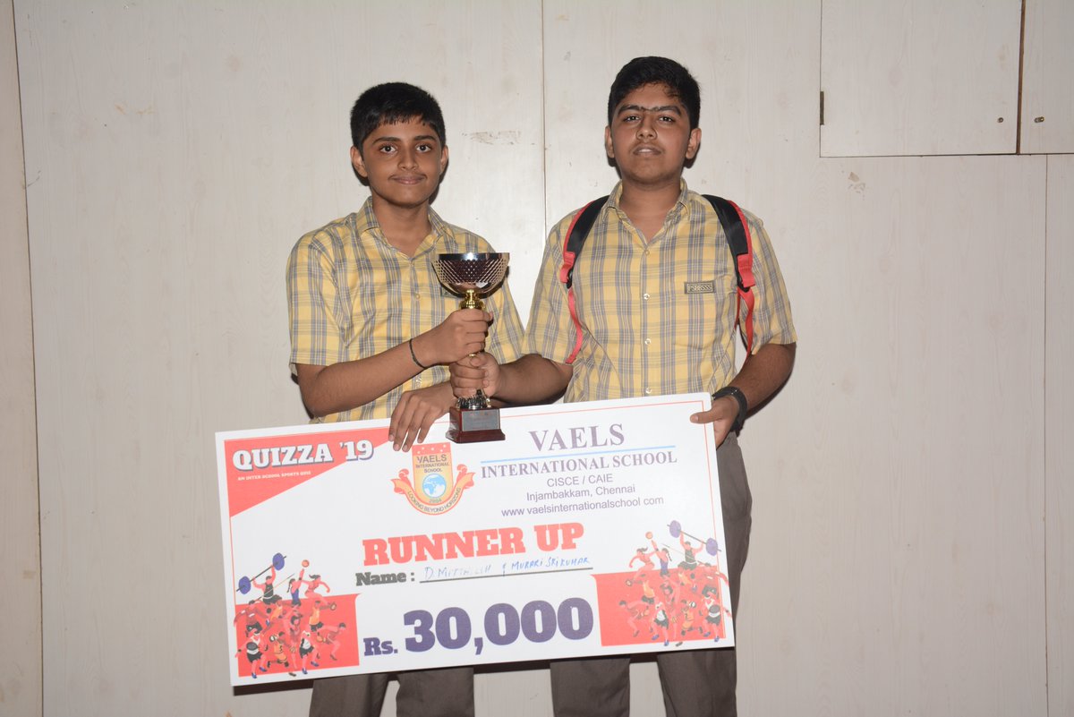 tnrags's tweet photo. Blast from the past: The winners of the first edition of Quizza, a mega inter-school sports quiz, at Vael's International School in 2019. #Quizza2023 #FunInteded #EntryFree #ExcitementFree https://t.co/fOappJxmKm