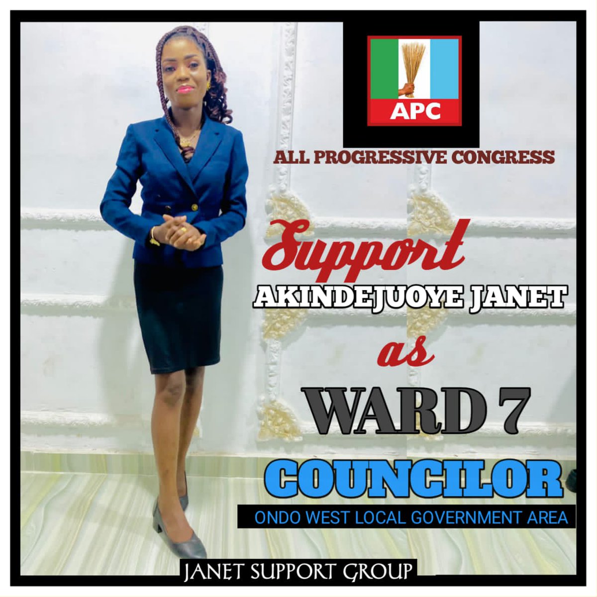 Austine77972671's tweet photo. A support for *Janet Akindejuoye* is a vote for  unmatchable and all-round advancement to the ward.

#NotToYoungToRun #JanetIsCapable https://t.co/TLajOsSEHK