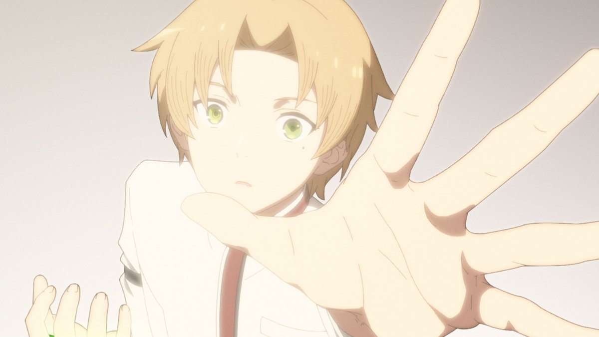 mushokutensei_A's tweet photo. 『#無職転生Ⅱ』第六話、明日放送！
￣￣￣￣￣￣￣￣￣￣￣￣￣￣￣￣
第五話より放送されたOP＆EDのノンクレジット版が公開中!
#LONGMAN の皆さんのOPテーマ「spiral」、#大原ゆい子 さんのEDテーマ「ムスビメ」に乗せたOP＆EDムービー��必見です!

ご視聴はこちらから
▼
https://t.co/DiGzbQwySQ https://t.co/hgpNtVqDL1