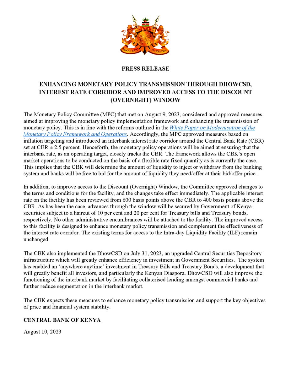 Central Bank of Kenya tweet media
