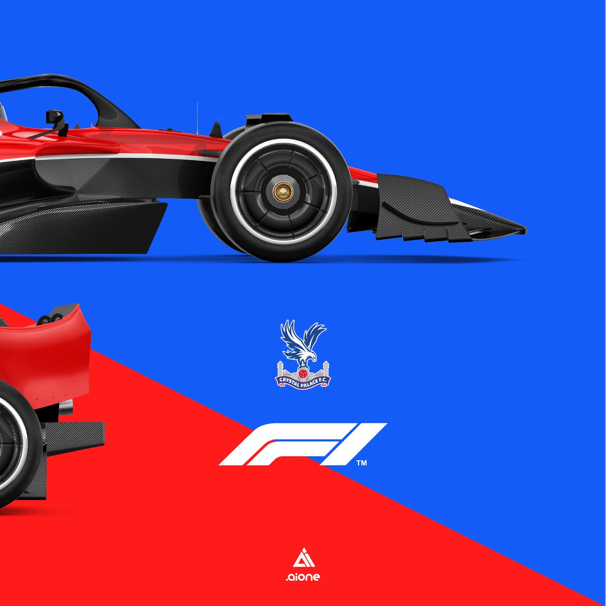 AioneDesign's tweet photo. Where Crystal Palace’s glory takes a @F1 twist. Marrying the Eagle’s majesty with the speed of the track, infusing every panel &amp; wing 🦅 
#GraphicDesign #CrystalPalace #F1 #PremierLeague https://t.co/iYLlrvBUtc